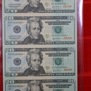 Series 2004A Federal Reserve STAR 00 $20 Uncut Sheet of 4 GA 2IVU