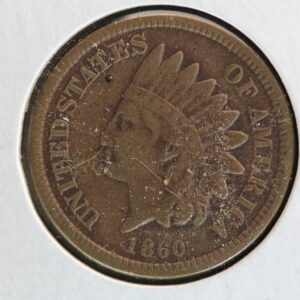 1860 Indian Head Cent Rounded Bust F 2GPL