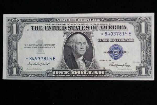 Series 1935 E $1 Silver Certificate STAR CU 18Y3
