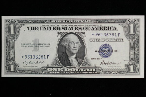Series 1935 F $1 Silver Certificate STAR CU 118C