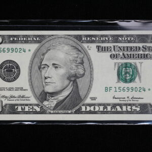 Series 1999 $10 Federal Reserve Note STAR CU 1GMY