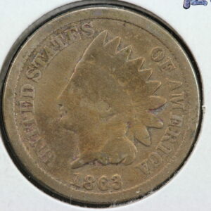 1863 Indian Cent 30 Degree Rotated Reverse Die Mint Error Cleaned 22AG