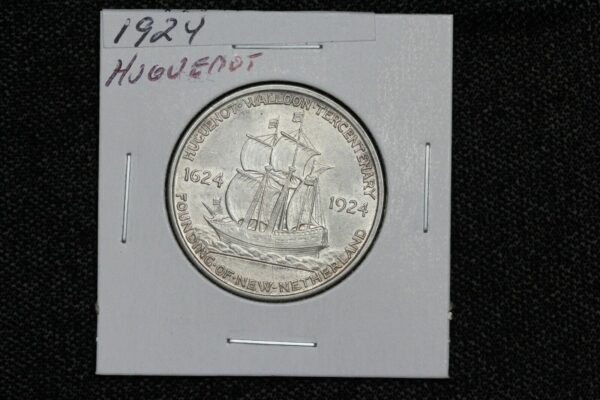 1924 Huguenot-Walloon Tercentenary Commemorative Half Dollar BU 23ML