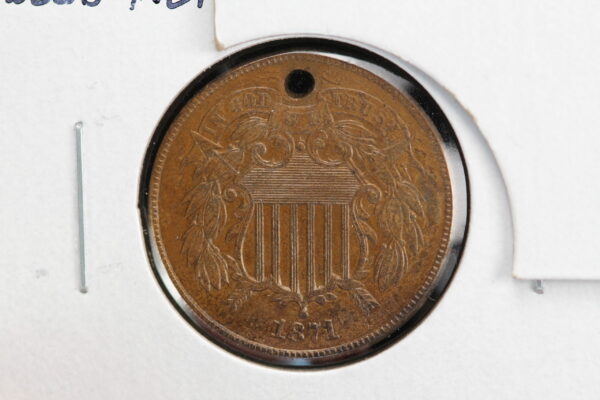 1871 Two Cent XF Net Holed 240V