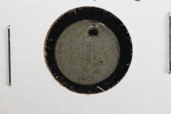 1853 Silver Three Cent VG-8 details 21B9