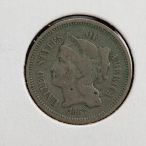 1867 Three Cent Nickel VF-20 2OC5