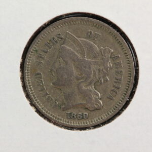 1869 Three Cent Nickel VF-30 290Z