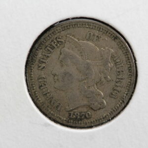 1870 Three Cent Nickel XF-40 2GTS