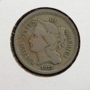 1873 Open 3 Three Cent Nickel F-15 2WLD