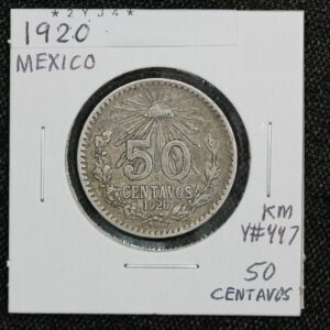 1920 Mexico 50 Centavos KM# 447 2YJ4