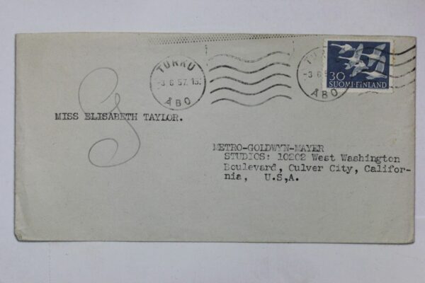 Elizabeth Taylor Addressed Envelope 23SK