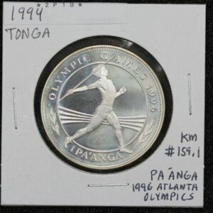 1994 Tonga Olympic Games Commemorative Silver 1 Paanga KM# 159.1 2P1B