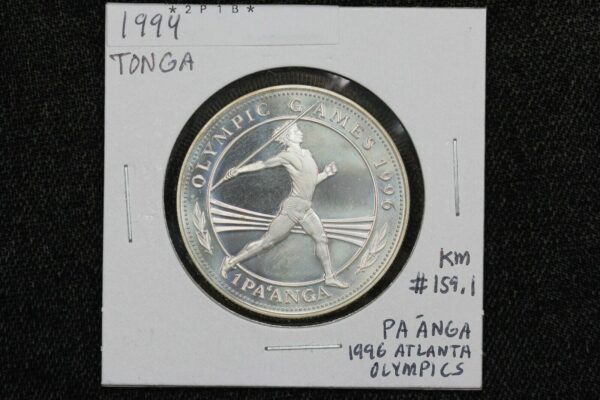 1994 Tonga Olympic Games Commemorative Silver 1 Paanga KM# 159.1 2P1B
