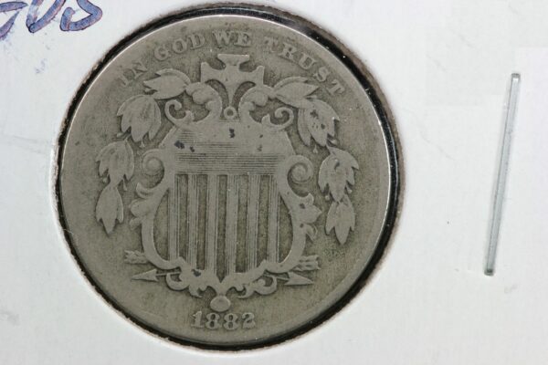 1882 Shield Nickel Repunched Date Mint Error Cherrypickers FS-301 2YU1