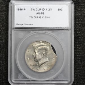 1996-P Kennedy Half Dollar Clipped Planchet Error Coin 37PT