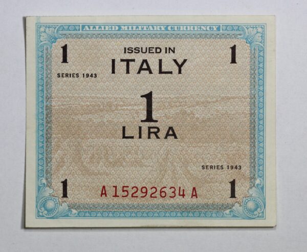 Series 1943 Italy 1 Lira Allied Military Currency 2QQL