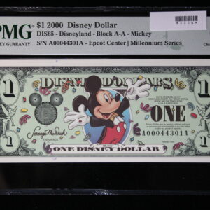 Series 2000 $1 Disney  PMG 64 EPQ Epcot Center Millennium Series Mickey 300Q