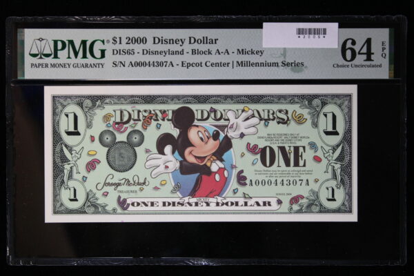 Series 2000 $1 Disney  PMG 64 EPQ Epcot Center Millennium Series Mickey 300S