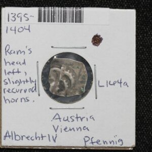 1395 – 1404 Austria Silver pfennig Albrecht IV 3FS2