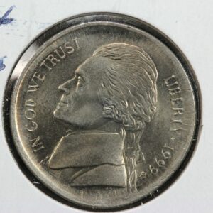1999-P Jefferson Nickel Broadstrike Mint Error & Six Full Steps BU 23Y2