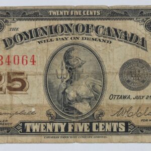 1923 Canada 25 Cents Banknote P# 10 3UZ0
