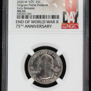 2020-W V75 Tallgrass Prairie NGC MS-65 V-Day End of WWII 75th Anniversary 305N