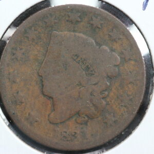 1831 Coronet Head Large Cent Large Letters Variety 3NFO