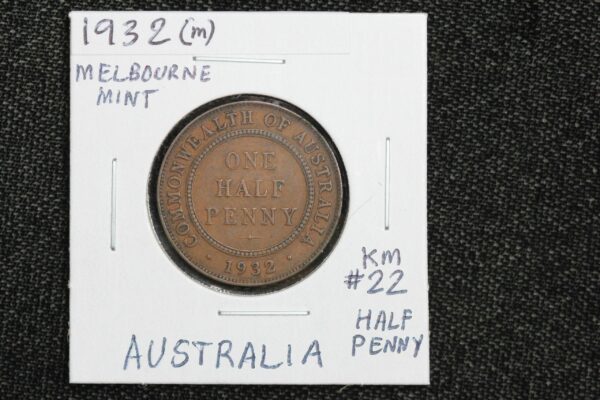 1932 Australia 1/2 Penny KM# 22 37XW