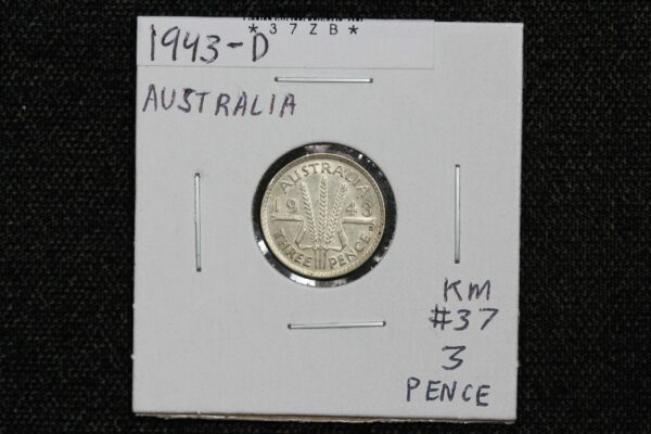 1943-D Australia 3 Pence KM# 37 37ZB