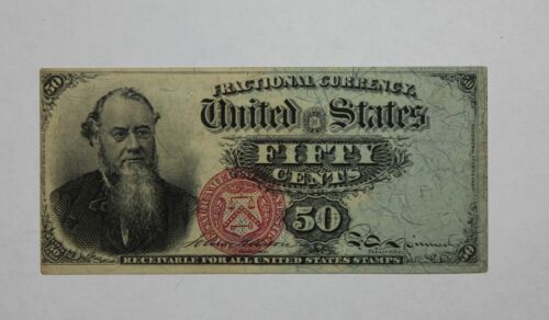 1866 50 Cents Fractional Currency Note Fr-1376 4th Issue AU+ 1OWI