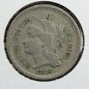 1874 3 Cent Nickel XF+ 2911