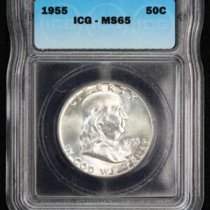 1955 Franklin Half Dollar ICG MS65 30R8