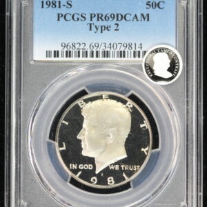 1981-S T2 Proof Kennedy Half Dollar PCGS PR69 DCAM 3VT2