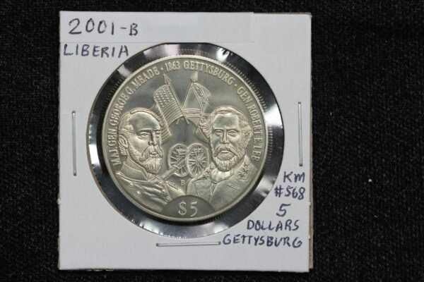 2001-B Liberia Battle of Gettysburg $5 KM# 568 3VKD