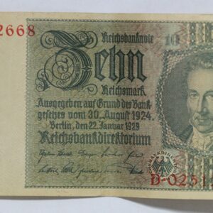 1929 Germany Weimar Republic 10 Reichsmark Banknote P# 180b 3VI0