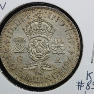 1944 Great Britain Florin KM# 855 3NSB