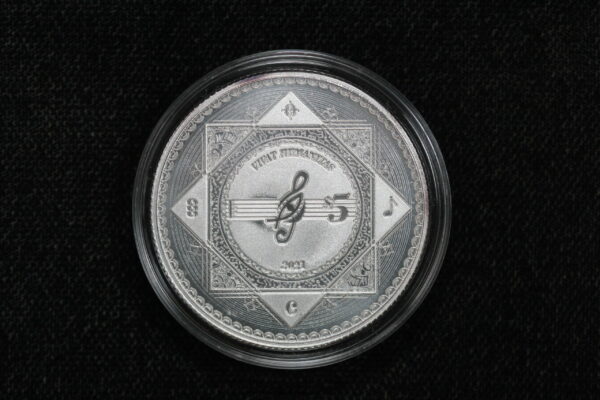 2021 Tokelau Vivat Humanities Music $5 1 oz Silver Proof-Like Coin 38FH