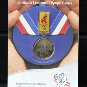 1995 Atlanta Olympics Basketball Commemorative Half Dollar Coin & Pin Set 30DH