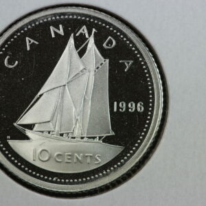 1996 Canada Sterling Silver Proof Bluenose 10 Cents KM# 183a 3P3D
