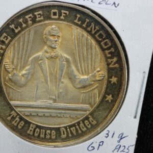 Life of Lincoln The House Divided Sterling Silver Medal 3OYE