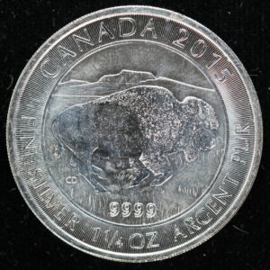 2015 BISON Canada $8 Silver 3WMZ