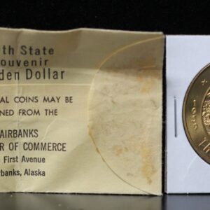 1959 Alaska 49th State Souvenir Golden Dollar Fairbanks Chamber of Commerce 3WSV