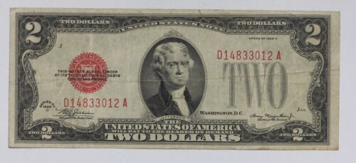 Series of 1928-D $2 United States Legal Tender Note Fr-1505 2PIW