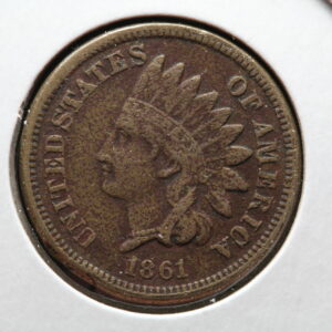 1861 Indian Head Cent VF net Pitting 3211