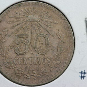 1944 Mo Mexico 50 Centavos AU KM# 447 2WAY