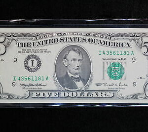 Series 1995 $5 Federal Reserve Note Fr-1985I CU 1GN4