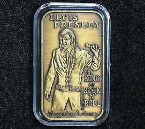1977 Elvis Presley Greathouse The King of Rock and Roll 1oz Bronze Bar 3W3B