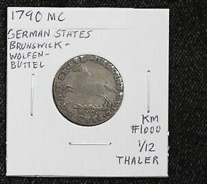 1790 MC German State Brunswick Wolfenbuttel 1/12 Thaler KM# 1000 3NF6