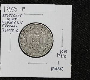 1950-F Germany Federal Republic 1 Mark First Year KM# 110 3V4Y
