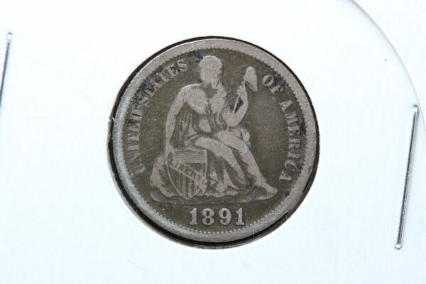 1891 Seated Dime F 3HLH